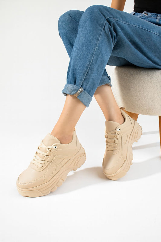 KREM BUFALO BAYAN AYAKKABI